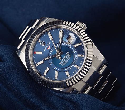 rolex sky dweller fond bleu|rolex blue dial.